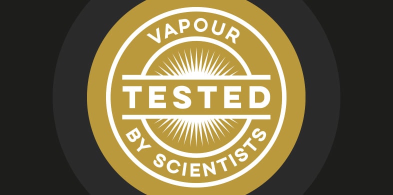 vapour tested by scientists badge 