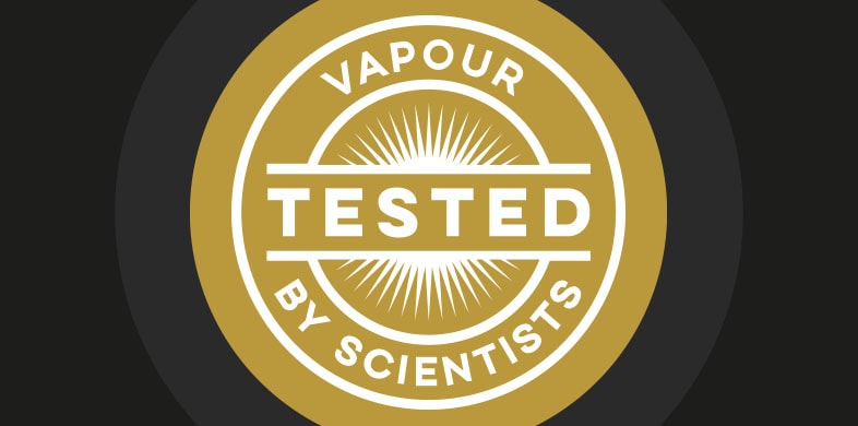 vapour tested by scientists badge 