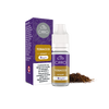 A Cirro eLiquid Bottle Tobacco by CIRRO (6mg/ml) stands beside its purple and yellow box, with loose tobacco nearby. The packaging displays nicotine strength and a health warning.