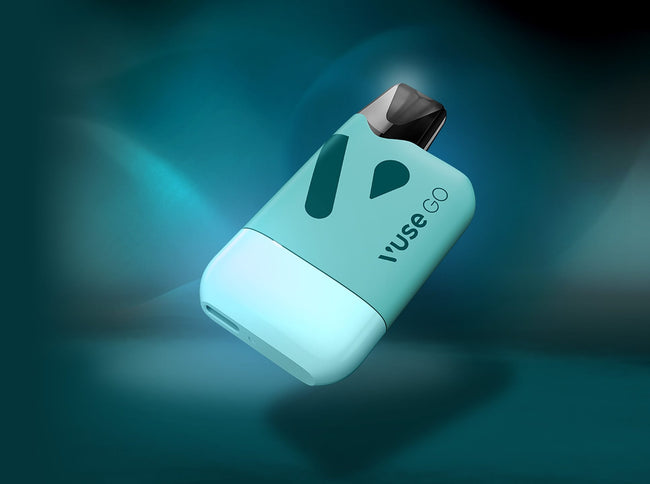 Vuse Reload Device on Blue background
