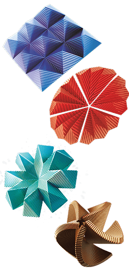 Red, Blue, Green and Brown origami 