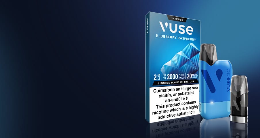 Blue Vuse Reload device & Blueberry Raspberry Intense Flavour Pods