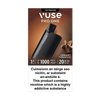 The VUSE Pro One Box Creamy Tobacco vape device features FlavourFlow technology, tobacco imagery, and bilingual (English/Irish) text warning it contains nicotine, a highly addictive substance.