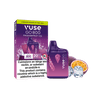 A Vuse Go 800 Passionfruit Ice disposable vape next to its packaging