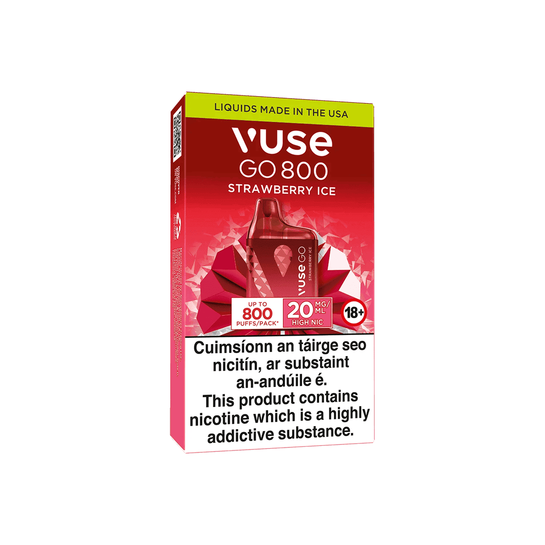 Vuse Go 800 Strawberry Ice Angle