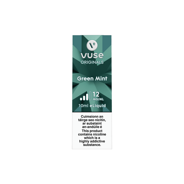 A Vuse Green Mint eLiquid bottle package